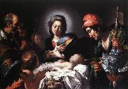 STROZZI, Bernardo Adoration of the Shepherds ar oil painting